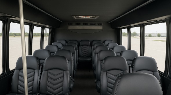 newark 18 passenger minibus inside