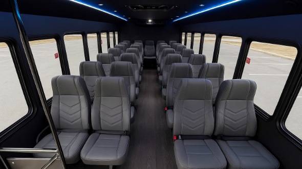 newark 28 passenger minibus inside