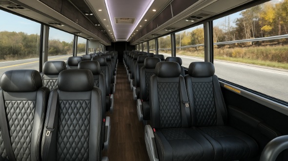 newark 30 passenger minibus inside