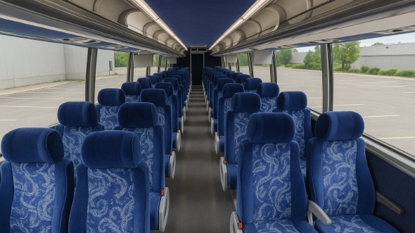 newark 50 passenger charter bus inside