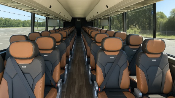 newark 54 passenger charter bus inside