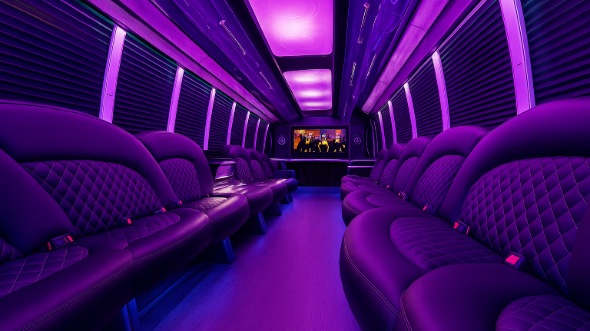 party bus rental interior newark
